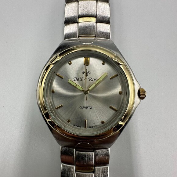 3/$30 Bell & Rose Watch Men Silver Gold Two Tone Round Face 39MM 8.75" - Picture 3 of 14